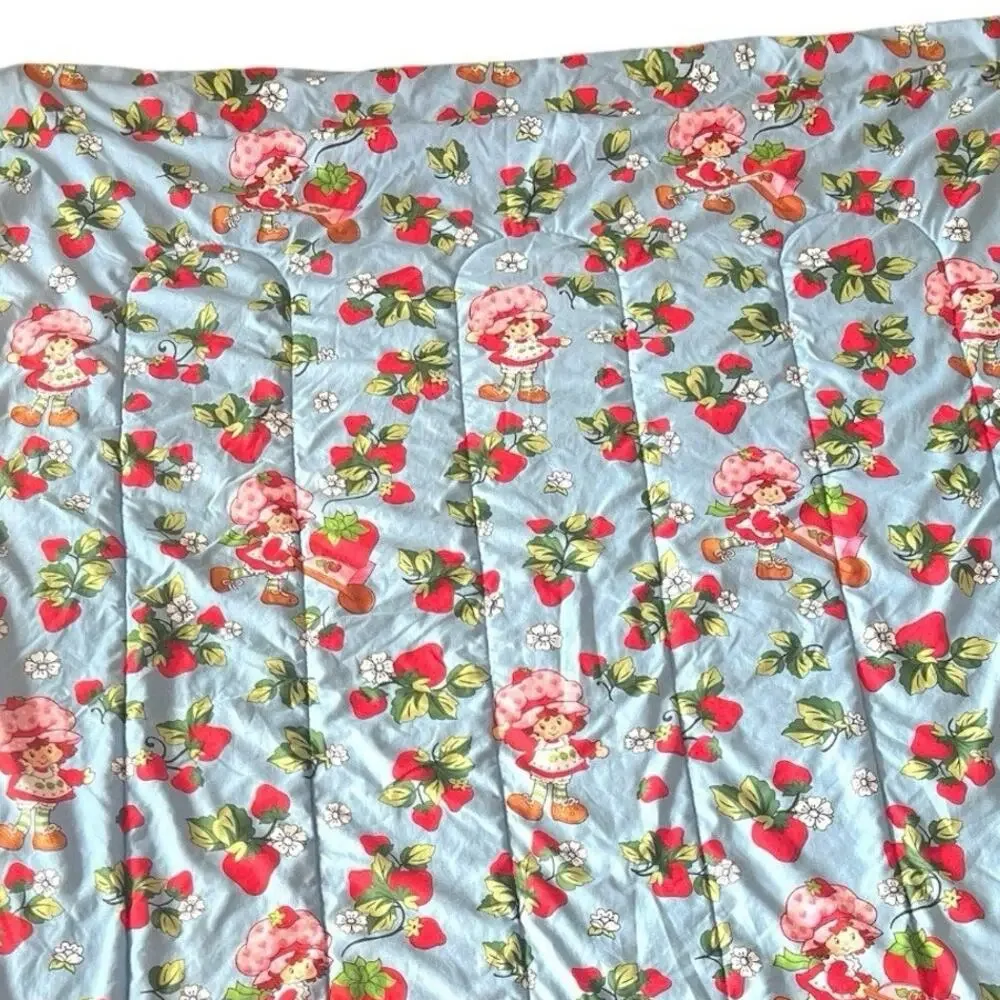 STRAWBERRY SHORTCAKE Reversible Kids Comforter Jay Franco Red & Blue TWIN